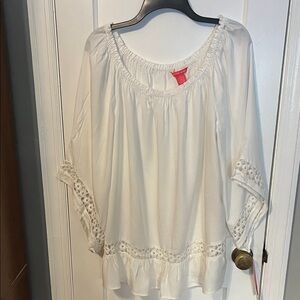 Sunny Leigh Cream Blouse with Crochet Details